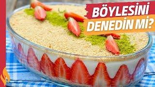 Kaşık Kaşık Yemek İsteyeceğiniz Borcamda Magnolia Tatlısı 🍓 20 Dakikada Hazır 🤩 [upl. by Agem]