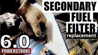 HOW TO CHANGE SECONDARY FUEL FILTER ON 60 POWERSTROKE DIESEL  EASY [upl. by Allac]