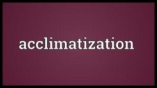 Acclimatization Meaning [upl. by Akiv909]