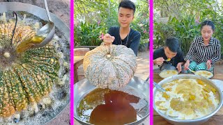 Country chef fry pumpkin and cook sweet Pumpkin dessert  Chef Ny [upl. by Ekez]