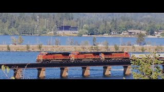 Railfan Sandpoint Idaho Trains over the lake [upl. by Sapphire]