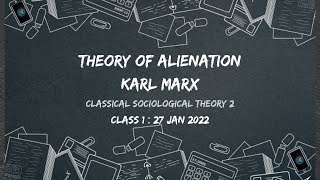 Theory of Alienation by Karl Marx  Shirin Sultana Mam Class 1 7th Semester 27 Jan 2022 [upl. by Engis746]