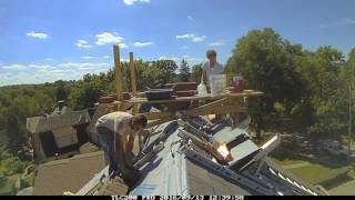 Rooftop Chimney Rebuild  Corbeled with Sandstone Accents [upl. by Odarbil]