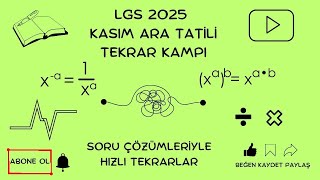 LGS 2025 Kasım Ara Tatili  Soru Çözümleriyle Hızlı Tekrar Kampı üslüifadeler  3 [upl. by Ylrebme515]