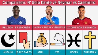 Comparison Neymar Junior vs Ngolo Kante vs Casemiro [upl. by Niveek]