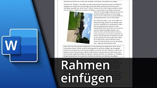 Rahmen bei Word einfügen Für Text Absatz amp Seite ✅ Tutorial [upl. by Sllew127]