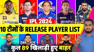 IPL 2024 All Teams Announce Full And Confirm Released Player List In Player Retention [upl. by Airan]