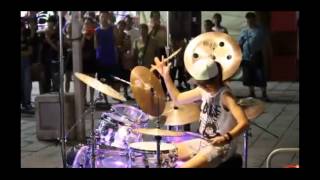 Amazing Asian FEMALE drummer S White Street drummng GREAT HD 2015 [upl. by Grantham]