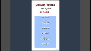 Trick to learn Globular Proteins knowledgeacademy chemistry [upl. by Veda]