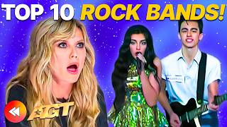 TOP 10 ROCK Band Auditions On Americas Got Talent 🎸🥁 [upl. by Trask229]