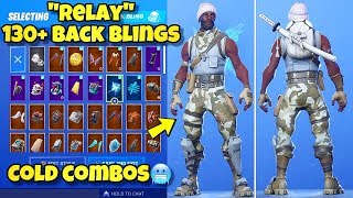 NEW quotRELAYquot SKIN Showcased With 130 BACK BLINGS Fortnite Battle Royale BEST RELAY SKIN COMBOS [upl. by Noswad]