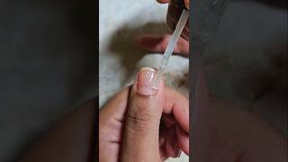 Silver chrome french tip nails nailart shortnails gelnails [upl. by Billy]