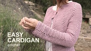 Tutorial Easy Cardigan Crochet in English [upl. by Rosalyn]