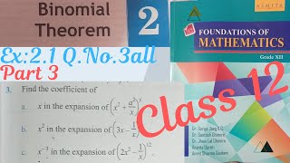 Class 12Binomial TheoremEx21 part 3 Qno 3 all neb class12 viralvideo [upl. by Zurciram]