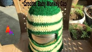 Crochet Baby CapMonkey cap Hindi [upl. by Ollopa167]