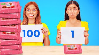 100 Layers of Food Challenge Crazy Mixes Ideas by 123 GO GLOBAL [upl. by Syhr]