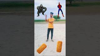 Spinning Parle g biscuits to Spiderman monkey frog jocker  funny vfx video 🙂shorts [upl. by Vasily]