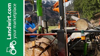 Sägespaltautomat selbst gebaut  landwirtcom [upl. by Timoteo993]