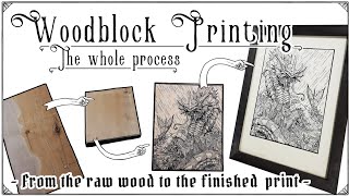 How to do a woodblock print Get ready to spend hours on it thats worth it [upl. by Meeki]