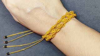 Pulseira Macrame Simples e rápidaMacrame Bracelet Tutorial [upl. by Truc]