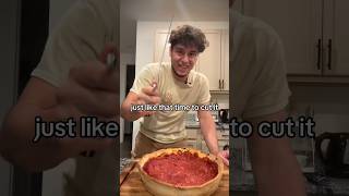 CHICAGO STYLE PIZZA pizza food cooking youtubeshorts trending funny better home [upl. by Hilaria]