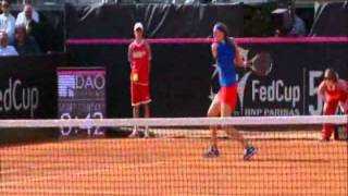 Official Fed Cup Highlights Roberta Vinci ITA v Petra Kvitova CZE [upl. by Hollenbeck950]