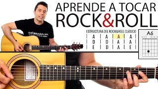 Aprende a tocar Rock amp Roll en guitarra paso a paso y muy fácil tutorial [upl. by Ennoira]