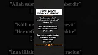 MÜMİN BUNLARI DİLİNDEN DÜŞÜRMEMELİ kuran güzelsözler [upl. by Gnoht]