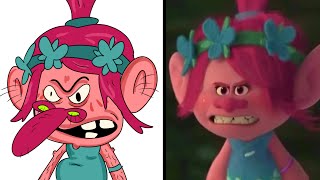 Why Poppy trolls is so angry  Trolls movie drawing memes [upl. by Airitac]