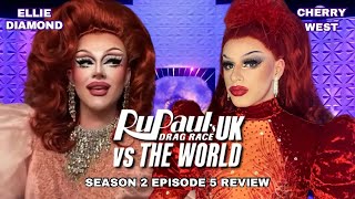 Rupaul’s Drag Race UK Vs THE WORLD Review With Ellie Diamond  CHERRY WEST [upl. by Kesia839]