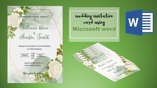 how to make a wedding invitation card on Microsoft word FREE TEMPLATE [upl. by Anikat]