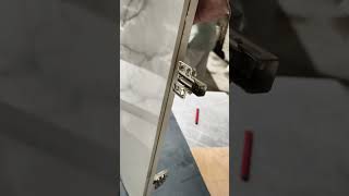 How to fasten the door panel hinges kitchen kitchencabinets kitchenisland kitchencabinetfactory [upl. by Ilene379]