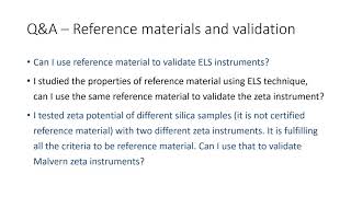 Zeta potential reference materials and validation [upl. by Eitnom]