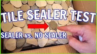 Tile SEALER Test 💧 Sealed Pebble Tile vs Not Sealed  Sealing Natural Stone Tile On Shower Floor [upl. by Assirehc]