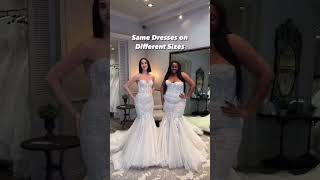 Same Wedding Dress On Different Sizes 👰‍♀️ [upl. by Elfrida]