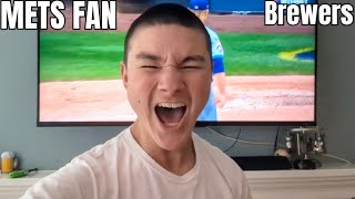 Mets Fan Reacts to Game 1 win vs Brewers 2024 MLB Wild Card [upl. by Ahsyle]