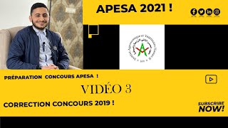 Préparation APESA vidéo 3 correction concours 2019 exclusivement [upl. by Wunder]