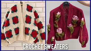 top 20 trending crochet sweaters winter clothes [upl. by Averell]