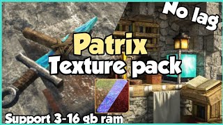 Patrix Texture Pack For Minecraft PE 120  RTX Texture Pack For MCPE  Low End Device  1GB 2GB [upl. by Noffets]