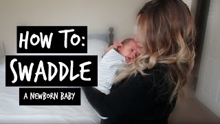 HOW TO SWADDLE  Using Muslin Blanket Receiving Blanket  Swaddle Me Wrap [upl. by Ynetruoc]