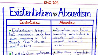 Existentialism VS Absurdism ENG205 4thsemester pu [upl. by Loggins578]