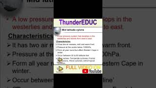 mid latitude cyclones characteristics geography grade 12 GEOGRAPHY THUNDEREDUC [upl. by Brosine]