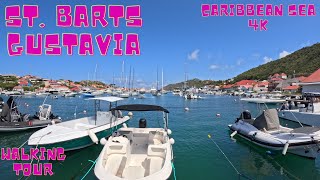 ST BARTS GUSTAVIA WALKING TOUR Sunday Morning CARIBBEAN SEA 4K [upl. by Innek]