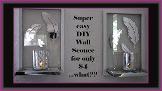 Mirrored Wall Sconce Dollar Tree DIY  Fall Glam Home Decor [upl. by Rosette589]