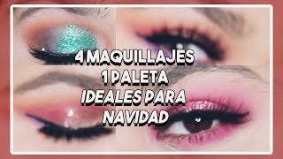 4 Maquillajes para Navidad probando lPRODUCTOS NUEVOS COSMETICOS A LA MODA [upl. by Aelber547]