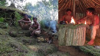 Incredible Building Houses By Hands Primitive Life In Forest primitive primitivebuilding [upl. by Fons163]