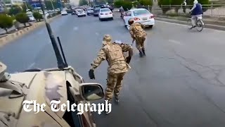 Taliban use roller skates to patrol the streets of Kabul [upl. by Kostman]