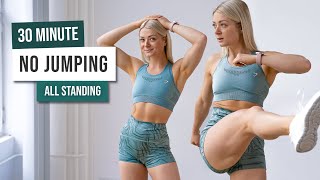 30 MIN NO JUMPING HIIT CARDIO  ALL STANDING Workout  No Equipment  No Repeat  Low Impact [upl. by Lianna]