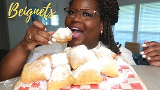 NEW ORLEANSSTYLE BEIGNETS RECIPE  EATING Asmr 실제 요리 소리 [upl. by Gonagle]