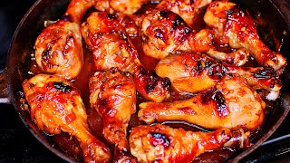 Honey Garlic Baked Chicken Drumsticks Recipe  Easy Baked Chicken Dinner [upl. by Elleral]